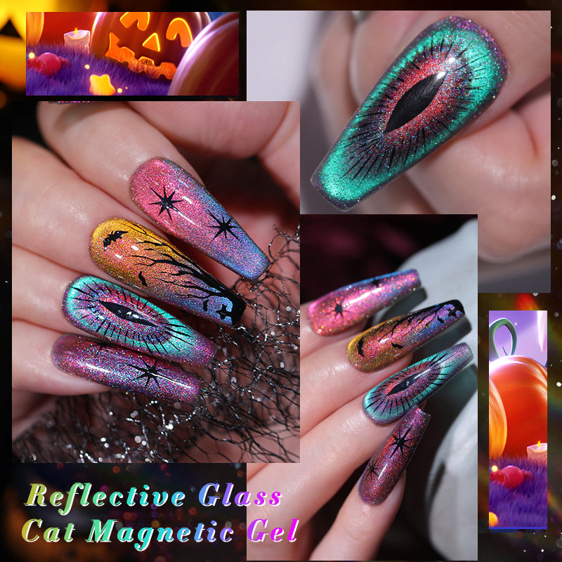 Set 6 Esmaltes Gel Reflective Glass Magnetic