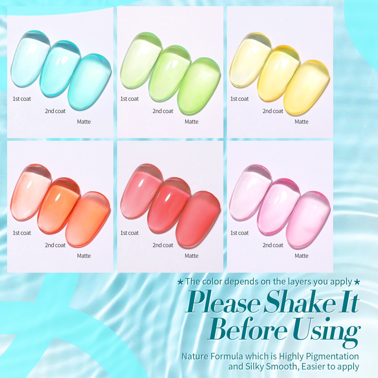 Set 6 Esmaltes Gel 10ml - Jelly Arcoiris
