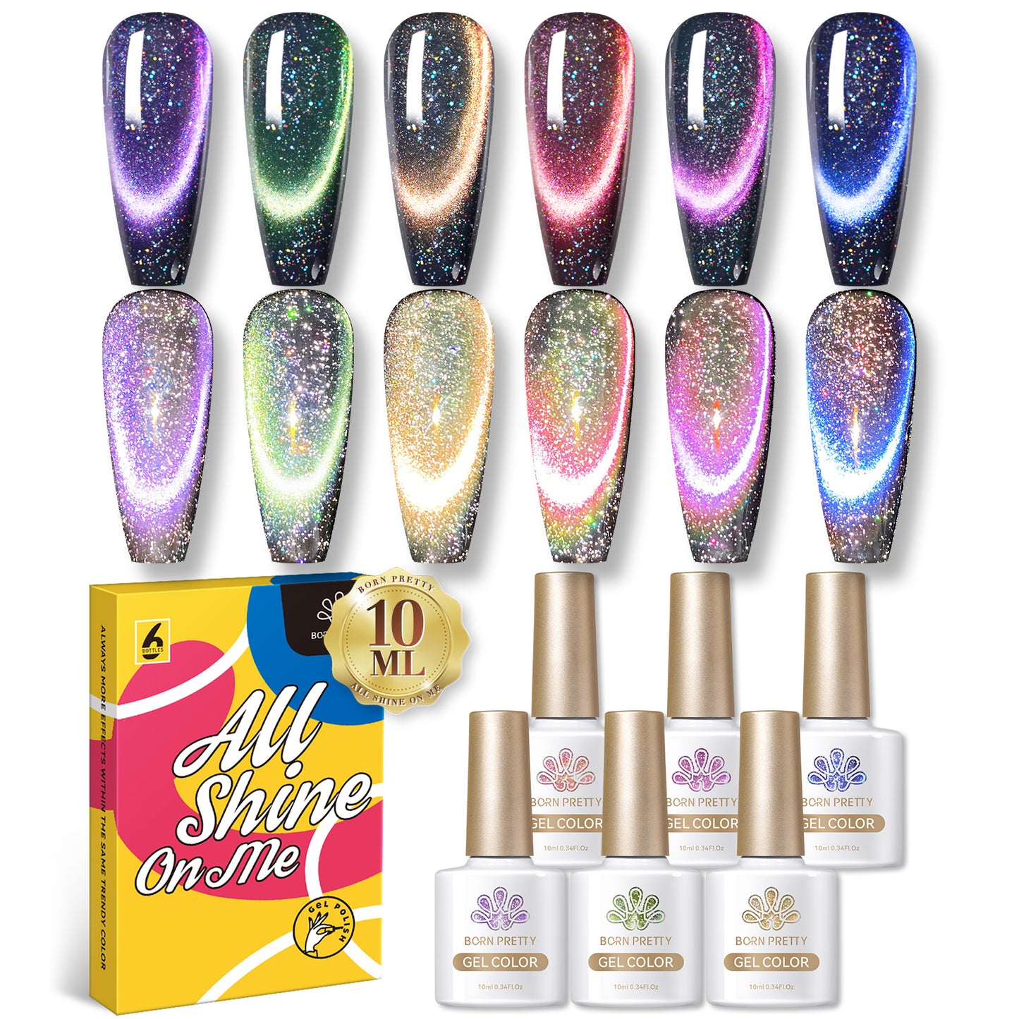 Set 6 Esmaltes Gel 10 ml - Cat Magnetic #01