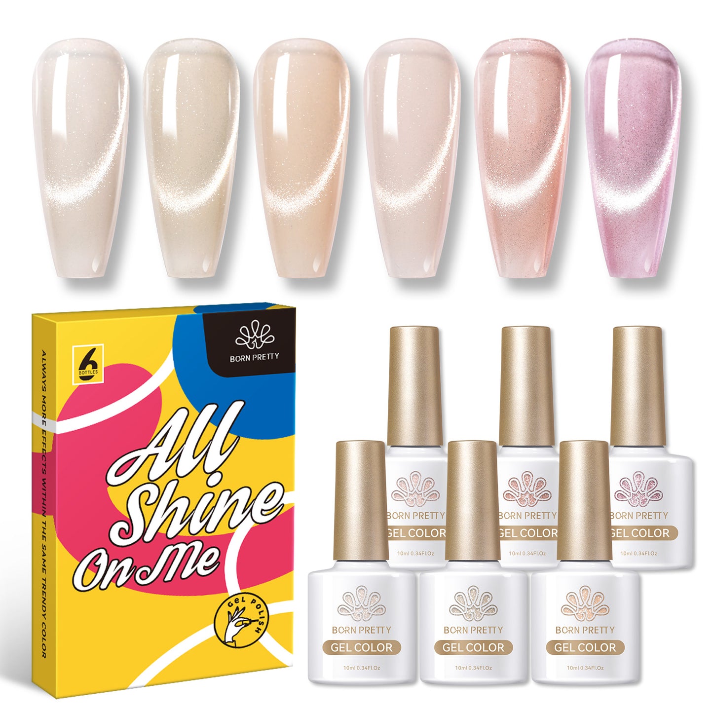 Set 6 Esmaltes Gel 10 ml - Aurora Pink 1