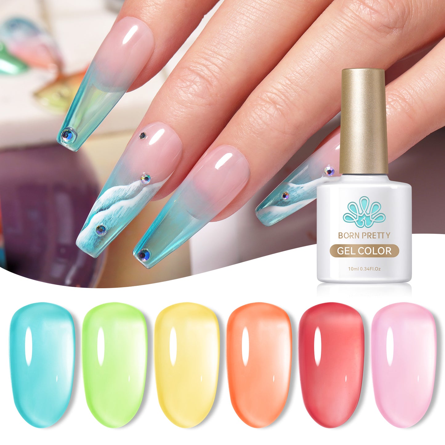 Set 6 Esmaltes Gel 10ml - Jelly Arcoiris