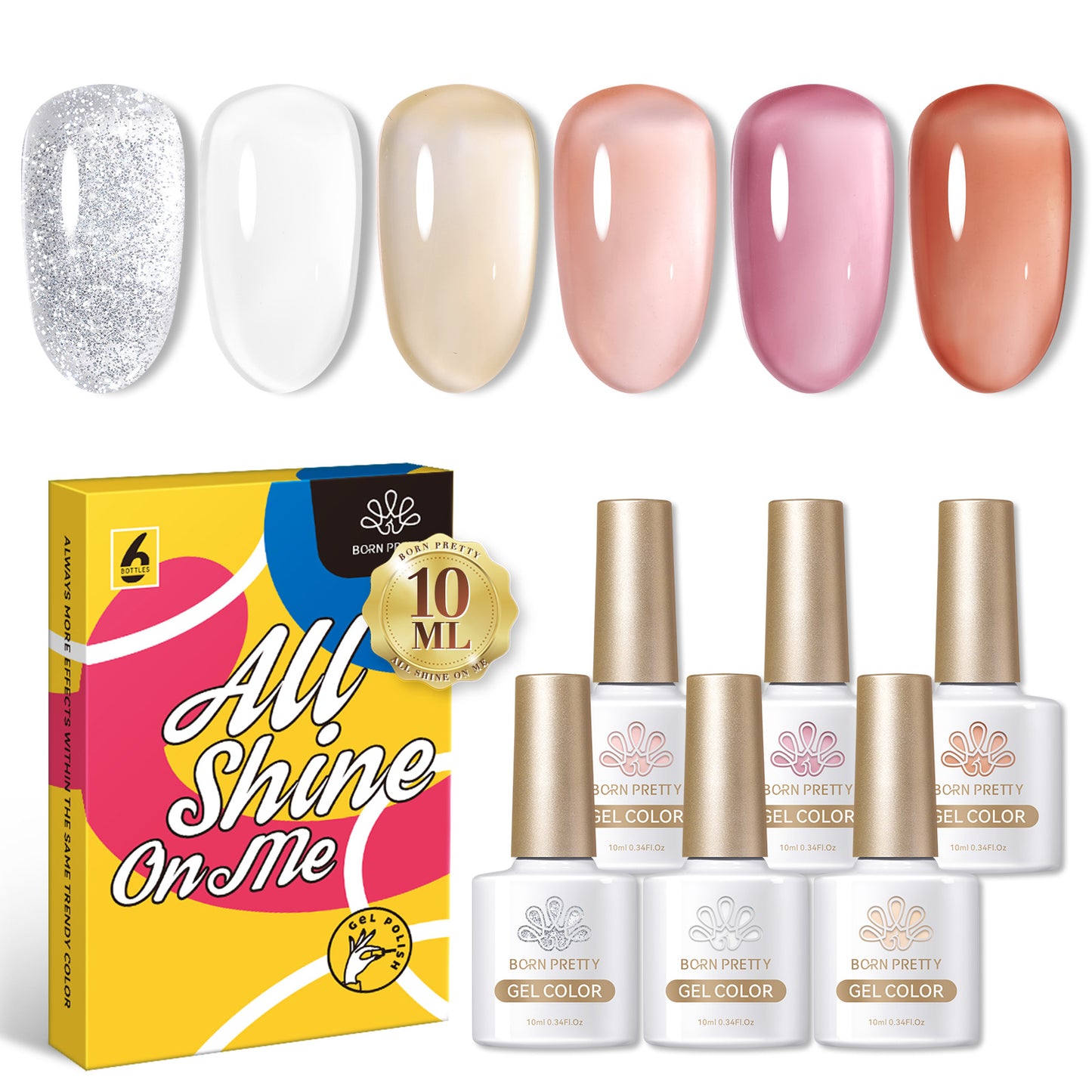 Set 6 Esmaltes Gel 10ml - Jelly Ternura #01