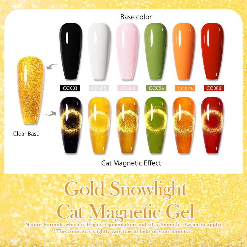 Esmalte Gel Efecto Nieve de Oro Magnetic - 10ml